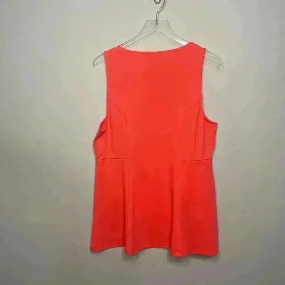 Torrid Neon Orange Peplum Pullover Sleeveless Top 1 1X 14/16 - Picture 5 of 5